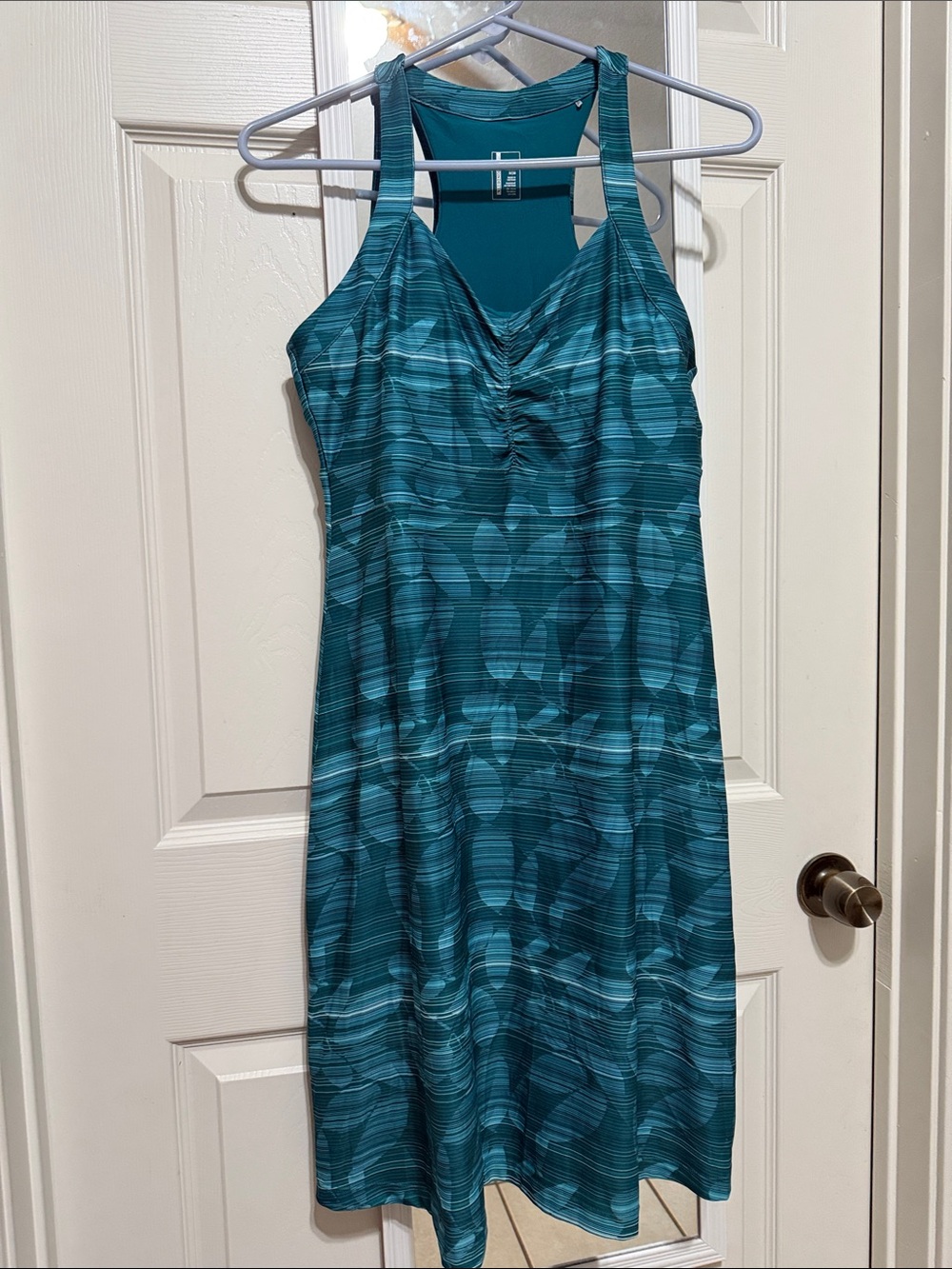 Mondetta Teal Patterned Racerback Midi Dress